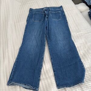 J. Crew Factory Blue Flare Wide Leg Jeans
